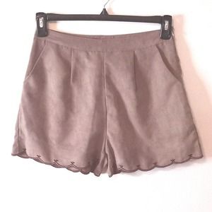 NWT Double Zero High Waisted Taupe Faux Suede Shorts